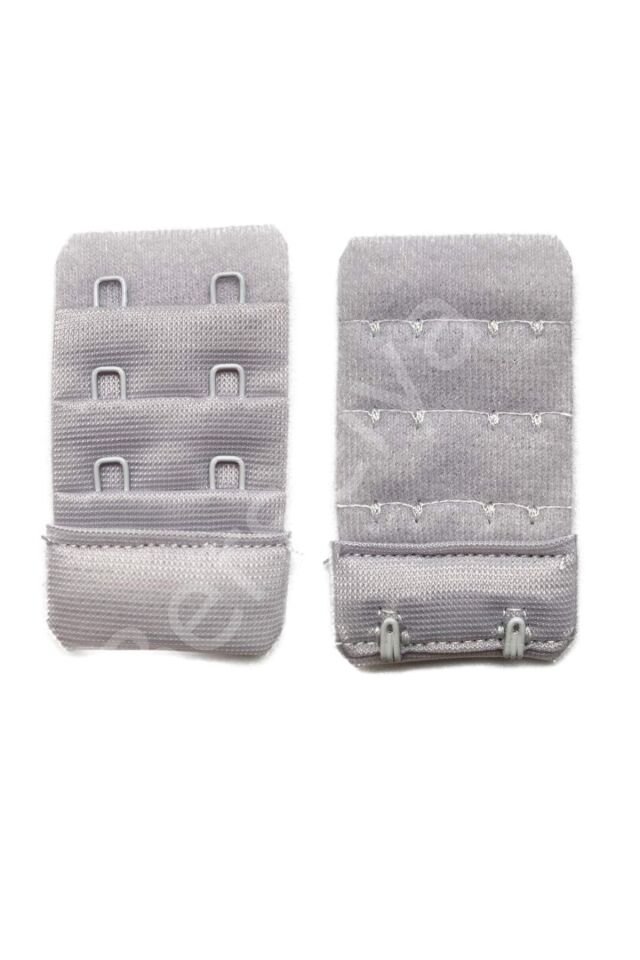 2 Adet Agraf Sütyen Uzatma Kopçası 3 Sıra / 2 Kanca  Beyaz Gri