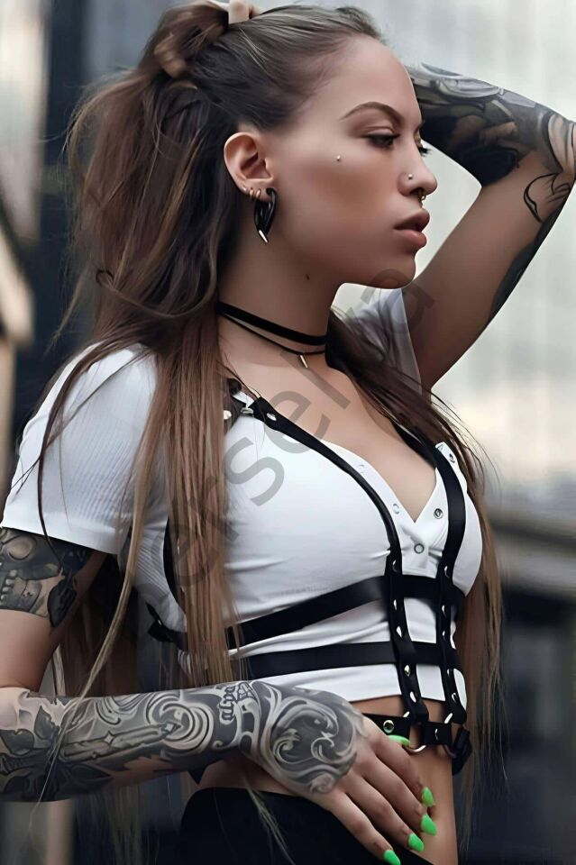 Fantazi İç Giyim Deri Harness - Brf442