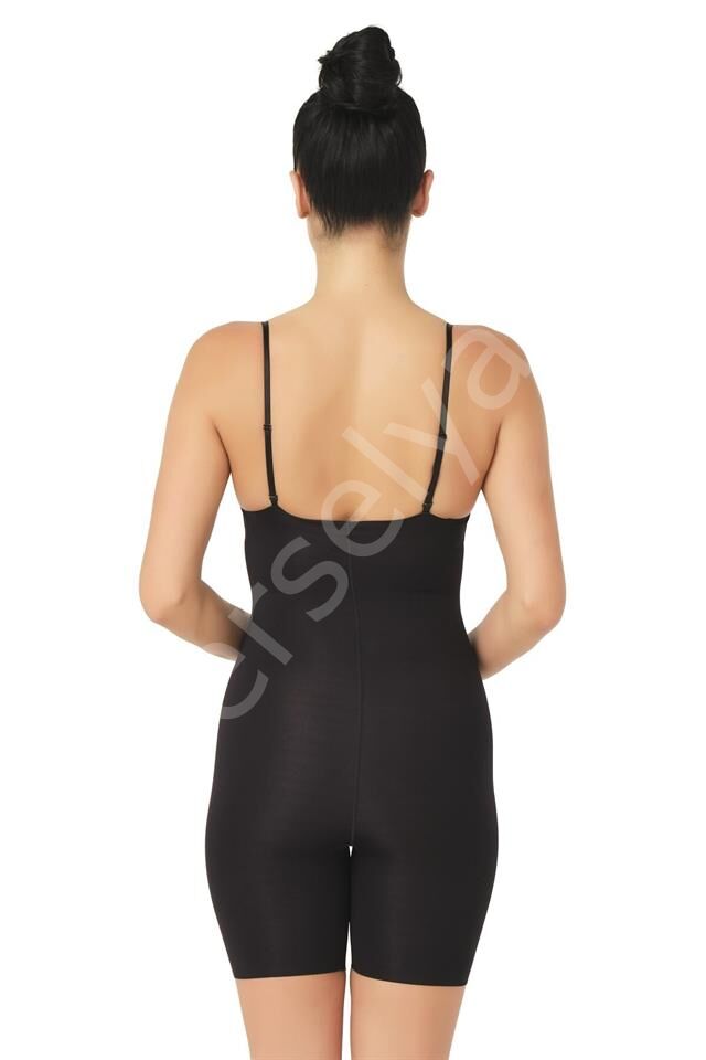 Siyah Emay 2758 Lazer Kesim Göğsü Açık Boxer  Korse