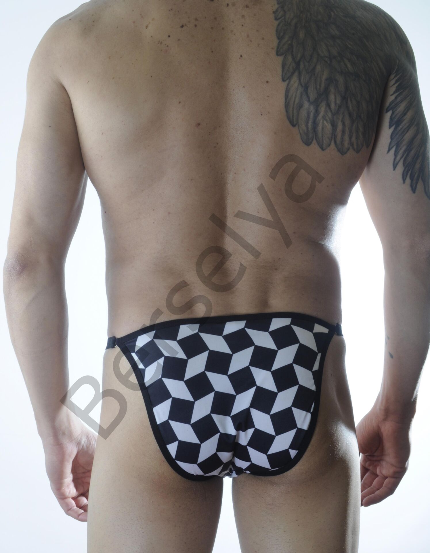 Erkek Metalli Küp Desenli Slip İç Çamaşırı