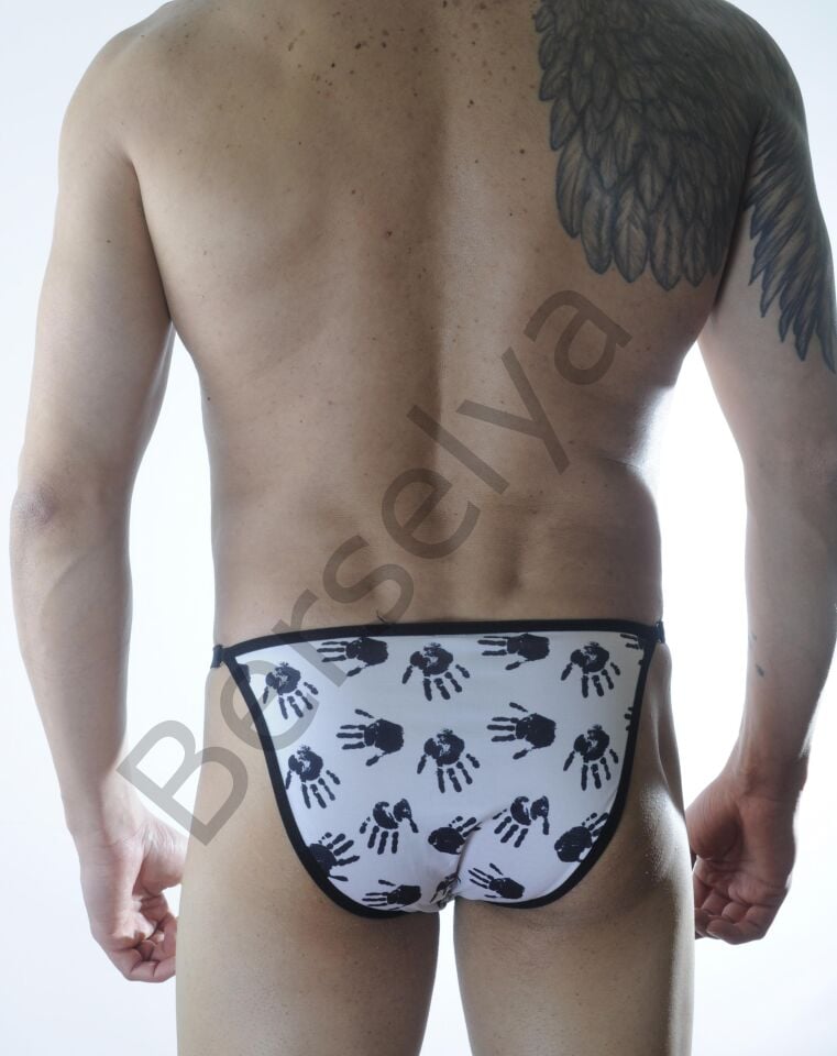 Erkek Metalli El Desenli Slip Çamaşır