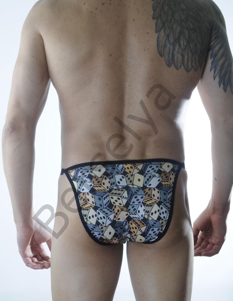 Erkek Metalli Zar Desenli Slip Çamaşır