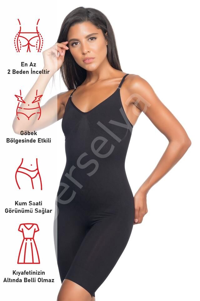 Siyah Emay 2071 İnce Paçalı Boy Korse