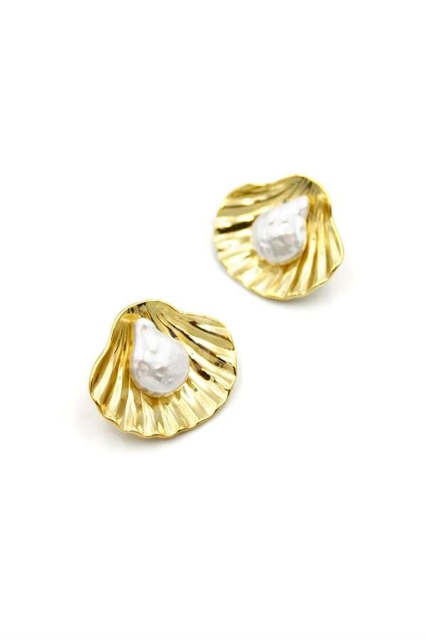 Deniz Kabuğu Küpe - Altın