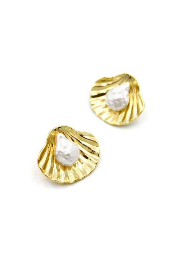 Deniz Kabuğu Küpe - Altın