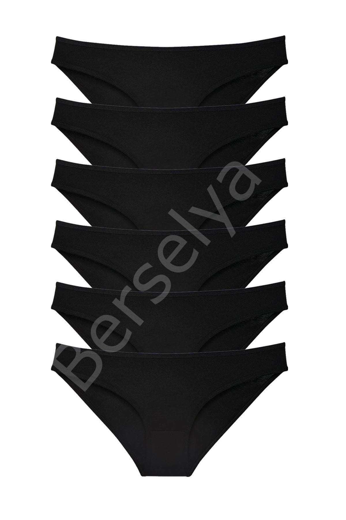 6 Adet Süper Eko Set Likralı Kadın Slip Külot Siyah