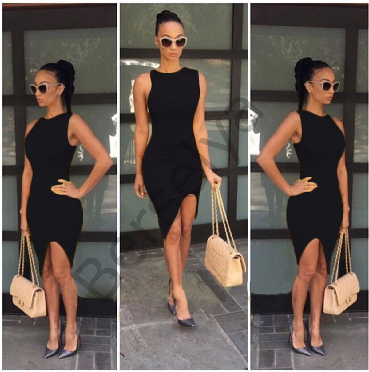 B101209 Asimetrik Kesim Elbise