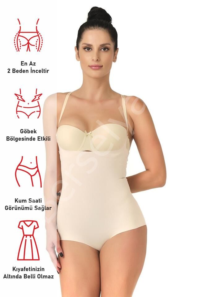 Ten Emay 2723 Lazer Kesim Göğsü Açık Slip Korse
