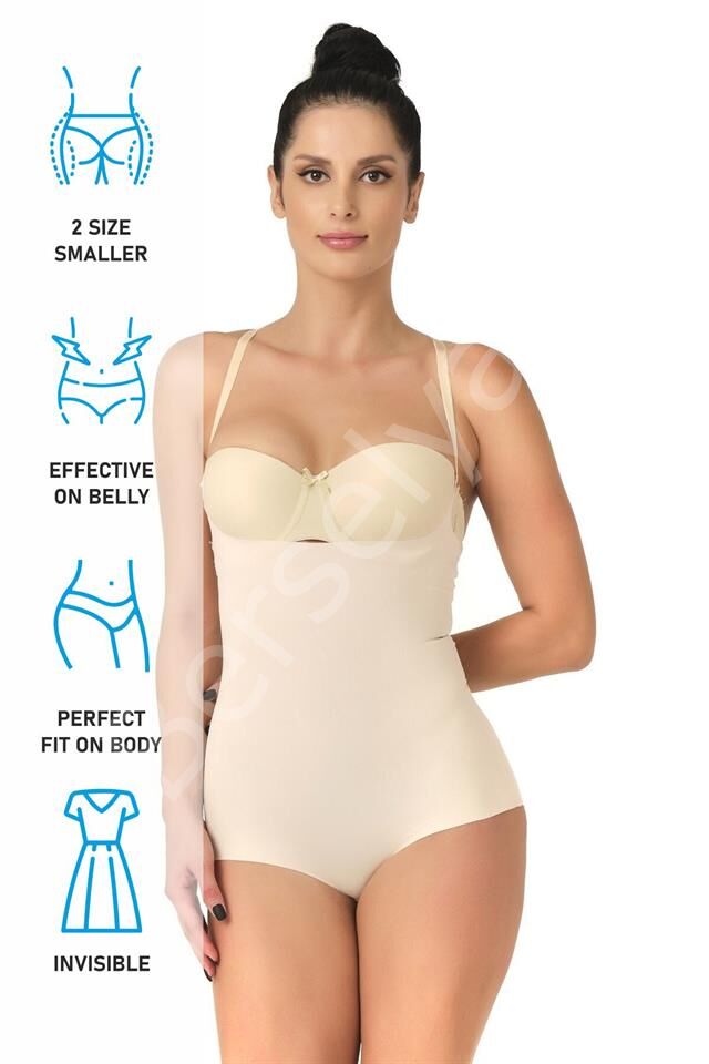 Ten Emay 2723 Lazer Kesim Göğsü Açık Slip Korse