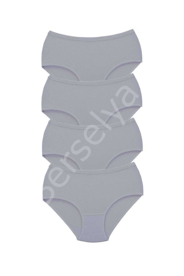 4 Adet Tutku Kadın Yüksek Bel Bato Kalın Lastik Külot Gri