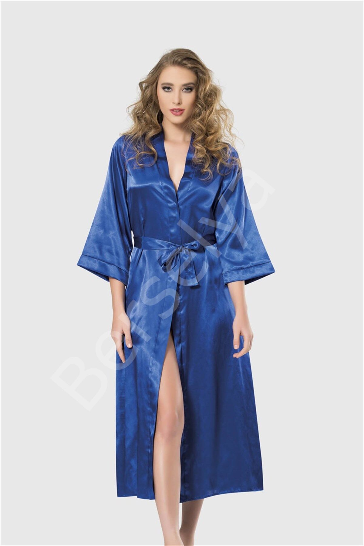 Saks Uzun Saten Sabahlık