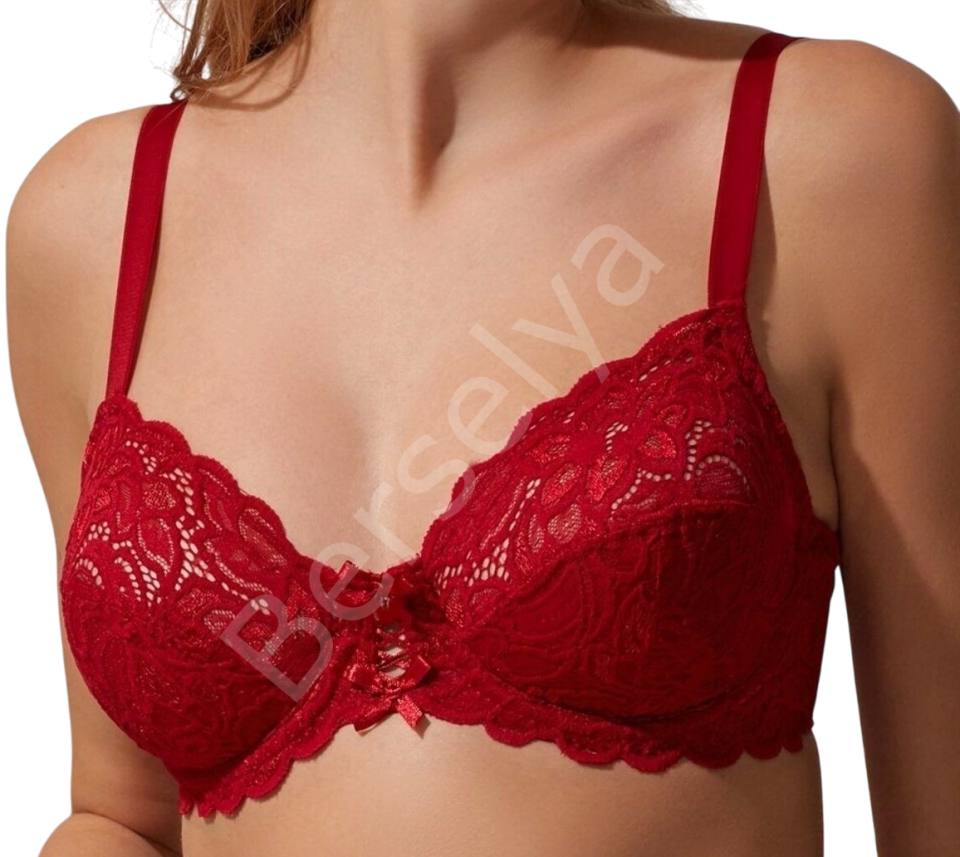 Nurteks 1050 Kadın Balenli Dantelli Toparlayıcı Sütyen