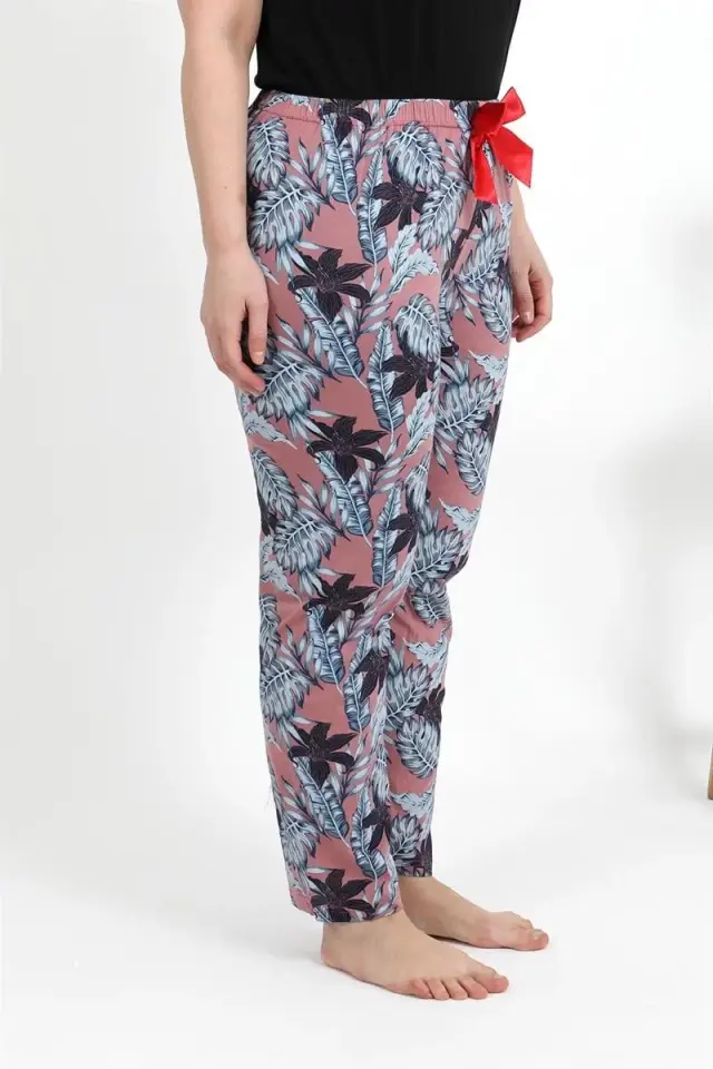 Kadın Pamuklu Büyük Beden Alt Pijama Somon