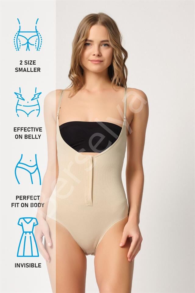 Ten Emay 2043 Göğsü Açık Agraflı Body Korse