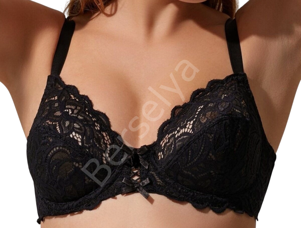 Nurteks 1050 Kadın Balenli Dantelli Toparlayıcı Sütyen