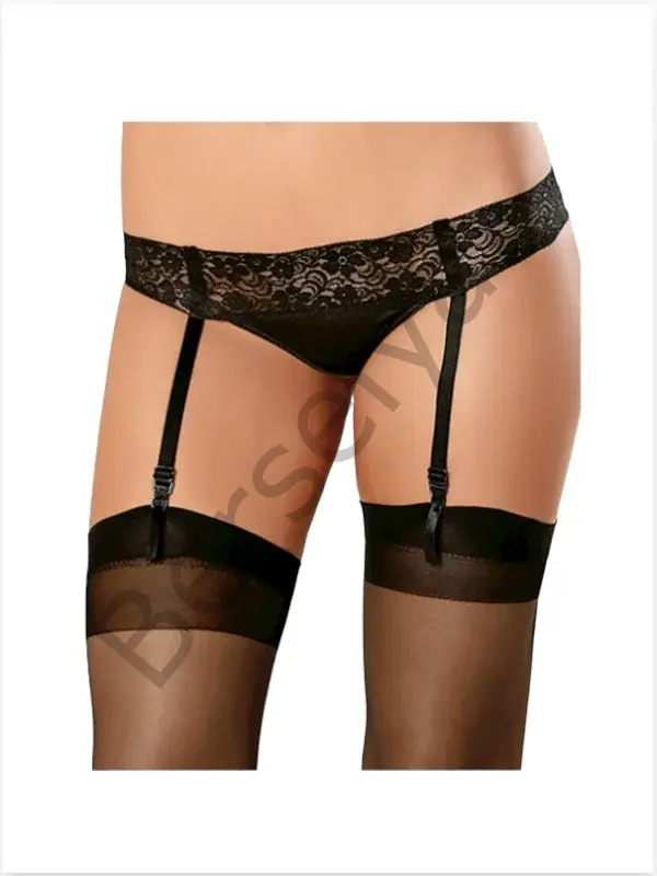 Fantezi Dantelli Satenli Kilotlu Jartiyer Takım