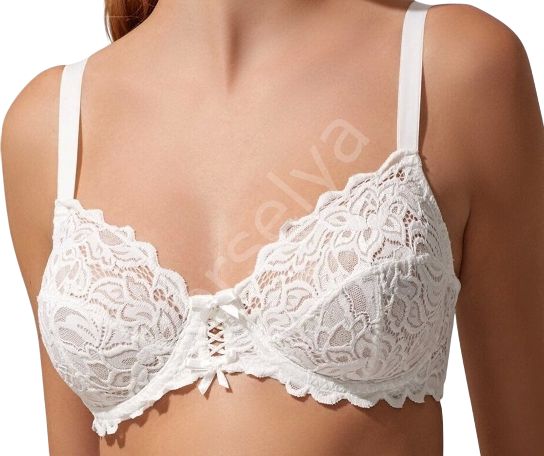 Nurteks 1050 Kadın Balenli Dantelli Toparlayıcı Sütyen