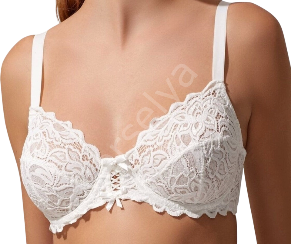Nurteks 1050 Kadın Balenli Dantelli Toparlayıcı Sütyen