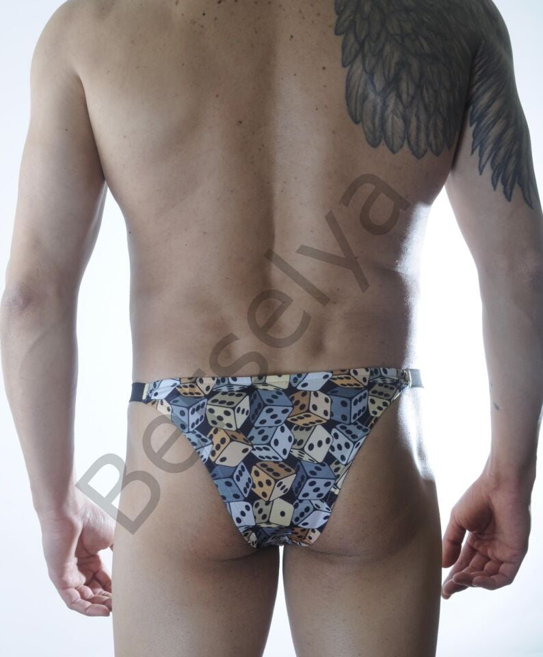 Erkek Zar Desenli Brazillian Slip