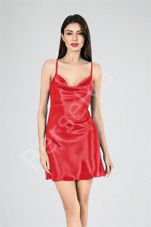 Kısa Gecelik Degaje  Kırmızı 7740
