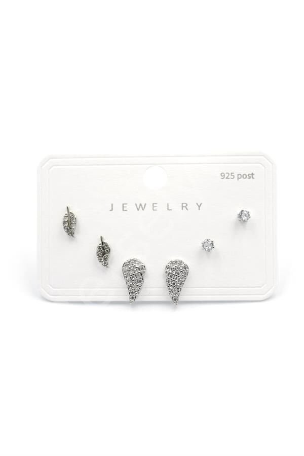 Çoklu Taşlı Küpe - Gümüş