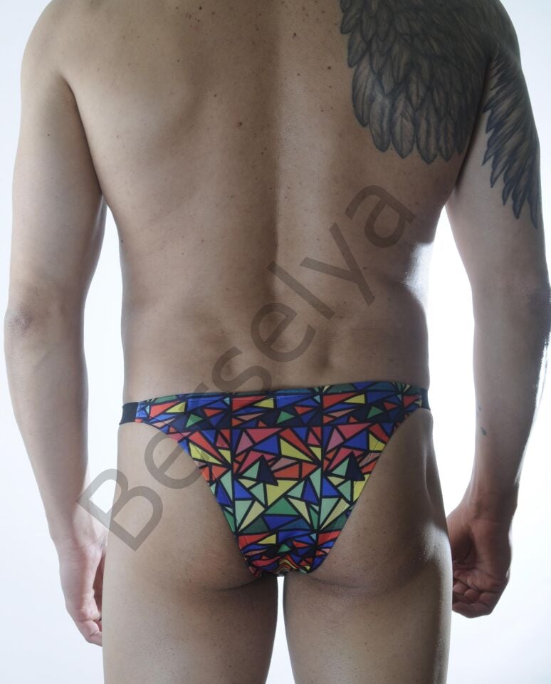 Erkek Renkli Desenli Brazillian Slip