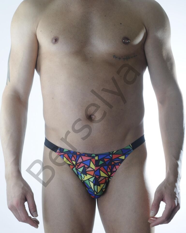 Erkek Renkli Desenli Brazillian Slip