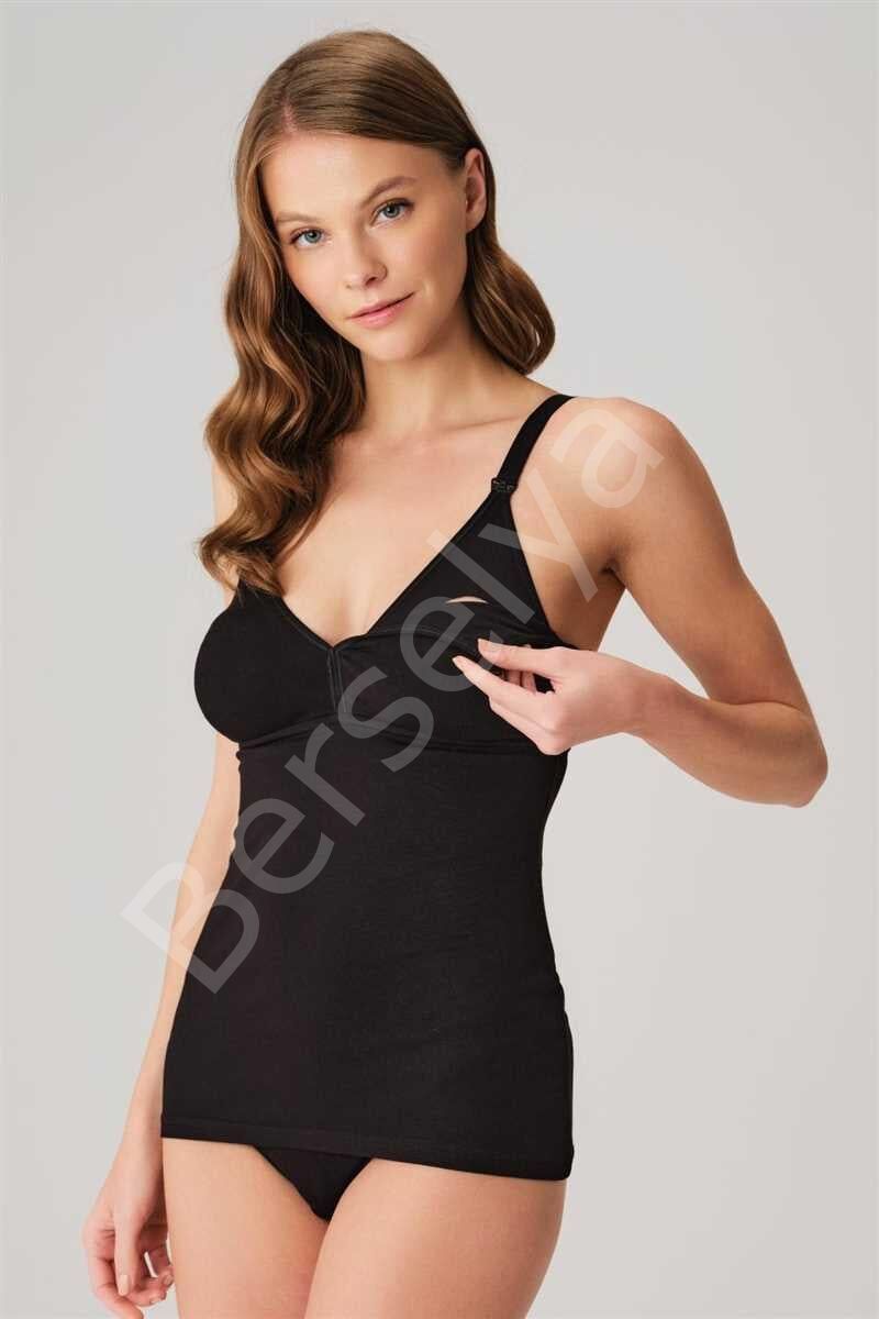 Modal Pamuklu Lohusa Önden Açılan Emzirme Atleti