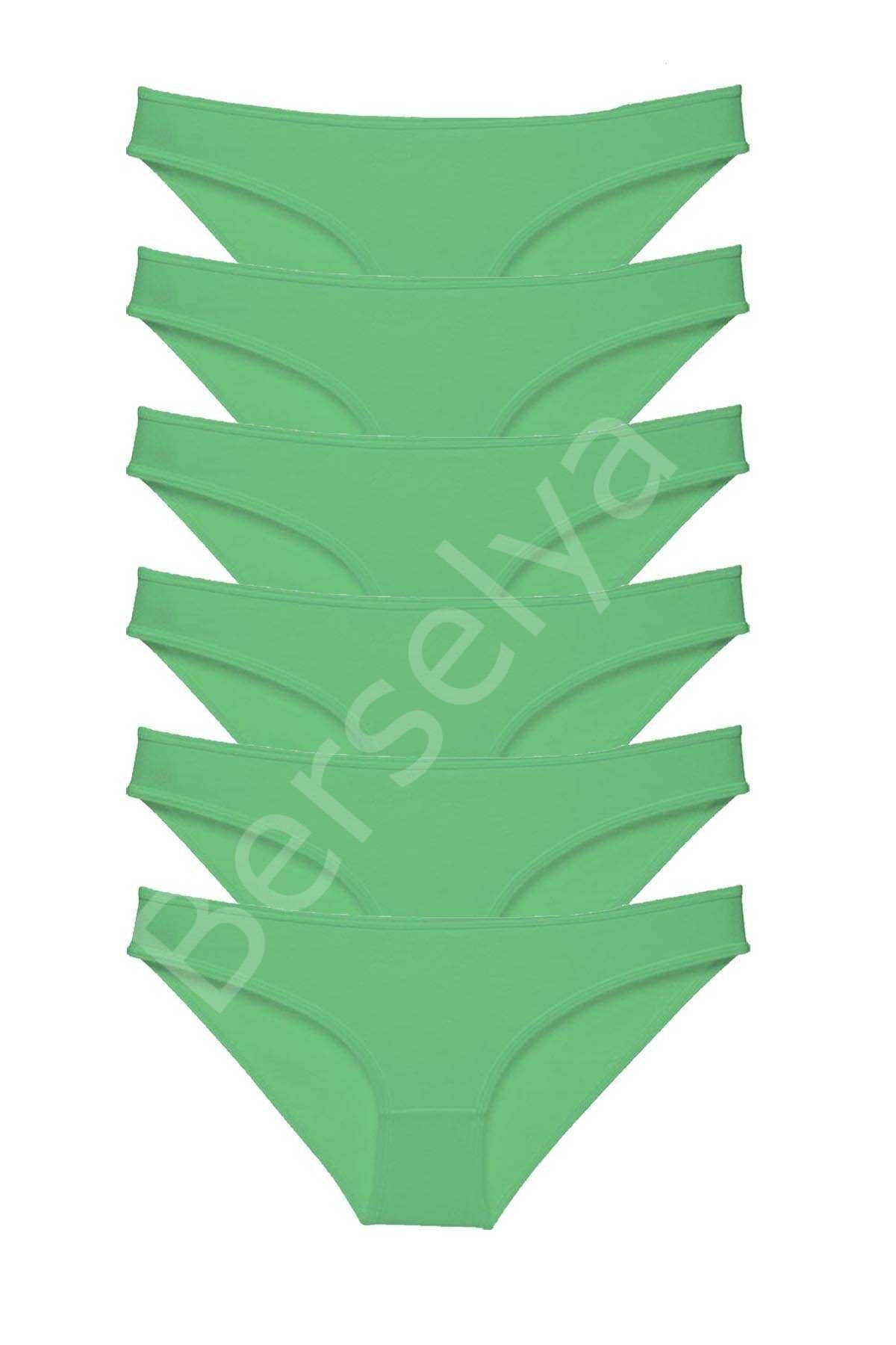 6 Adet Süper Eko Set Likralı Kadın Slip Külot Yeşil