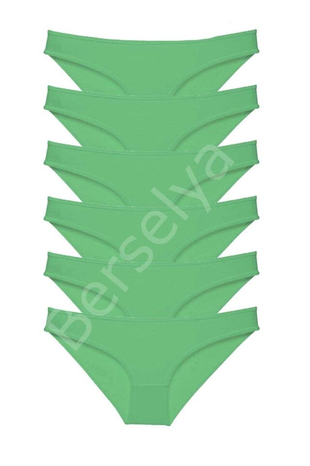 6 Adet Süper Eko Set Likralı Kadın Slip Külot Yeşil