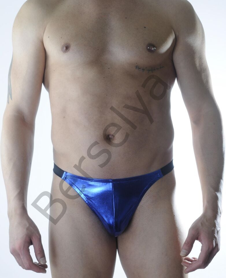 Erkek Mavi Lame Brazillian Slip İç Çamaşırı