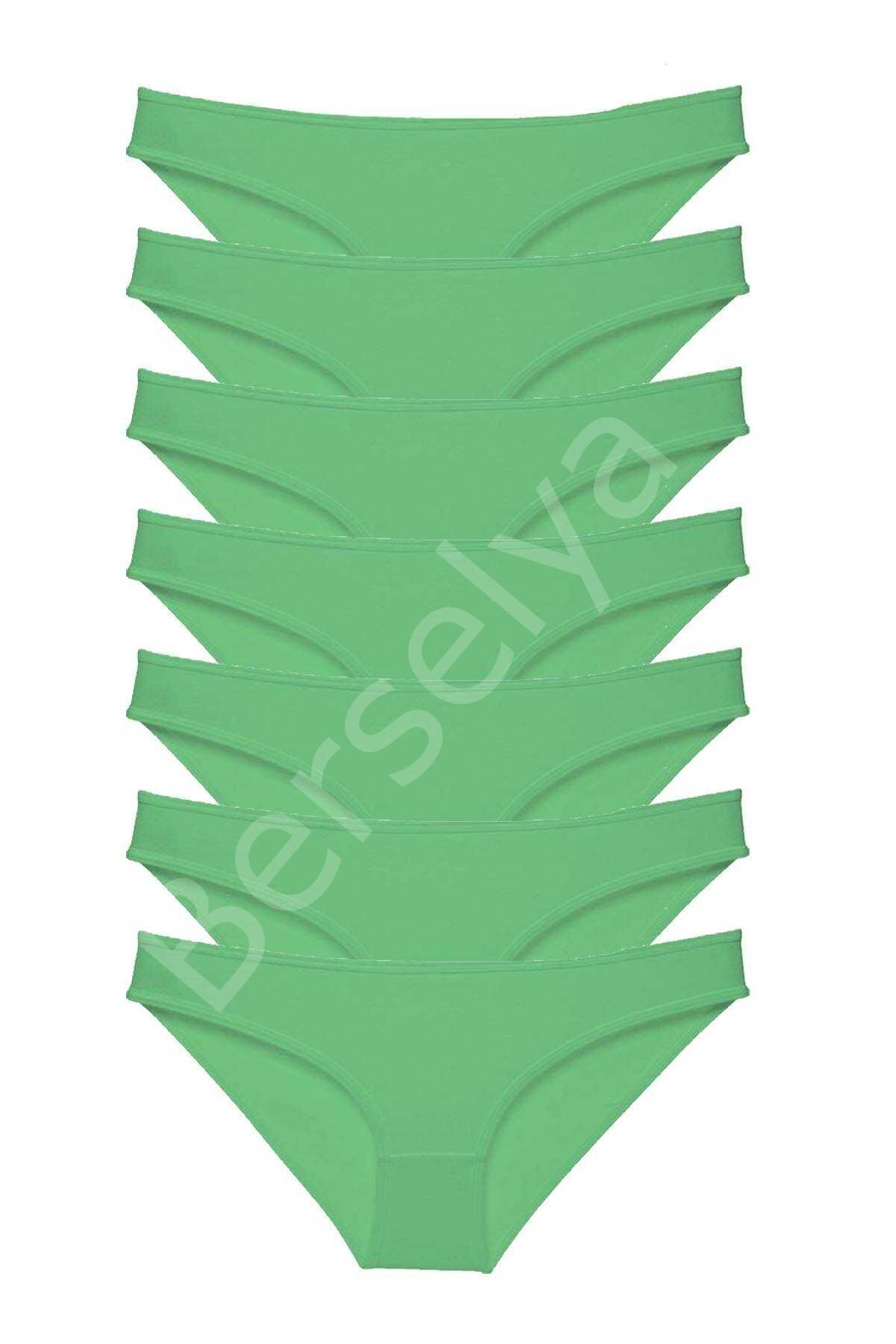 7 adet Süper Eko Set Likralı Kadın Slip Külot Yeşil