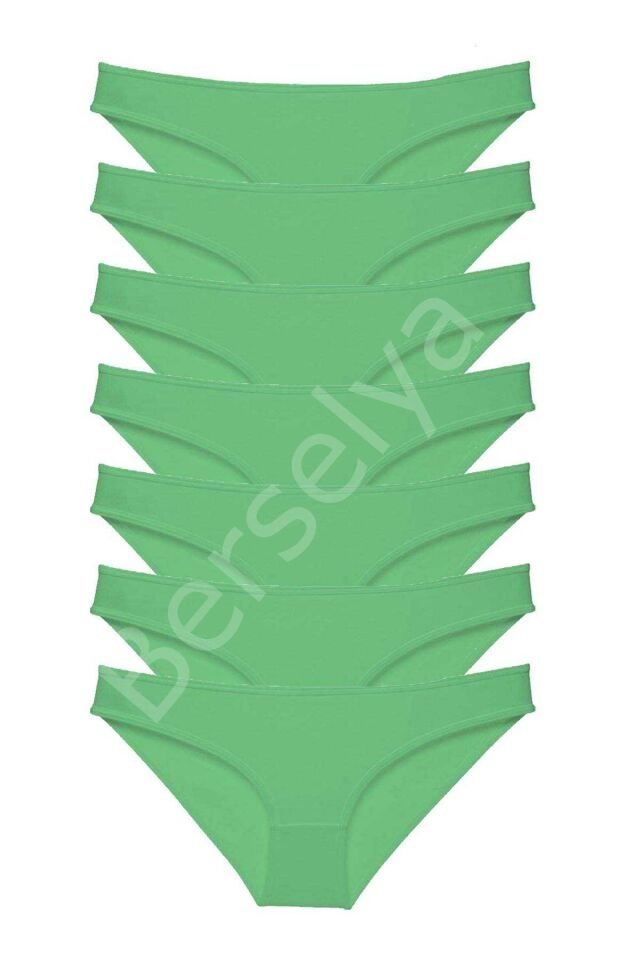 7 adet Süper Eko Set Likralı Kadın Slip Külot Yeşil