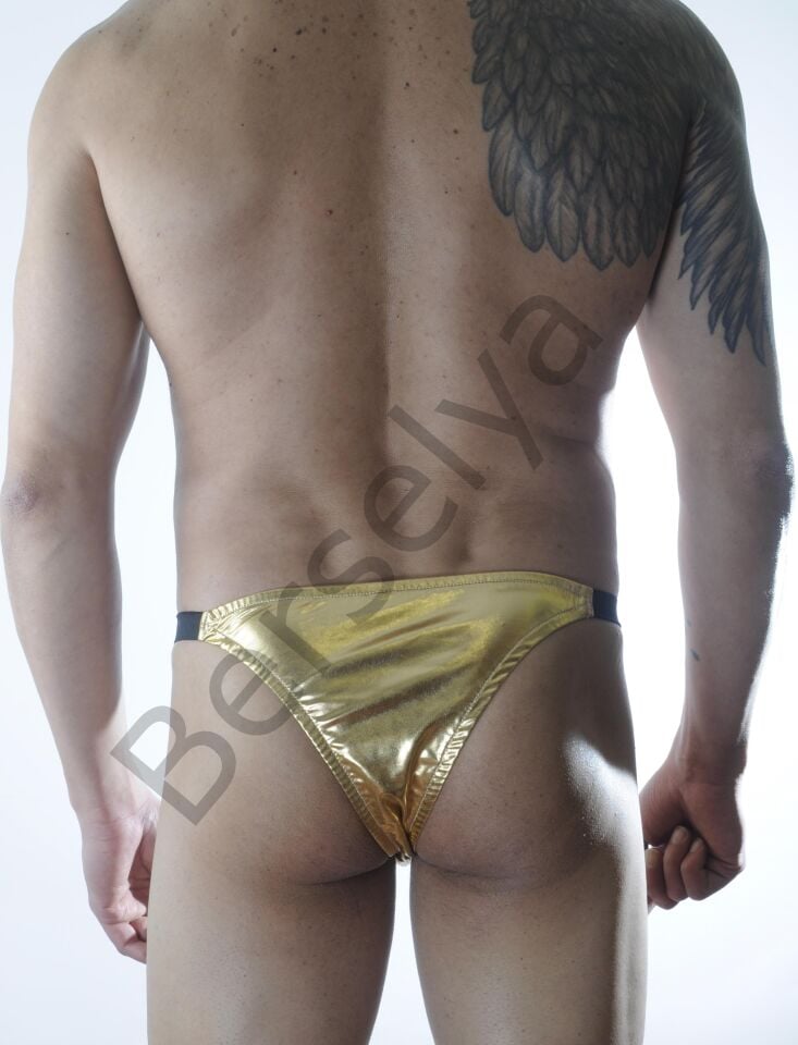 Erkek Gold Lame Brazillian Slip İç Çamaşırı