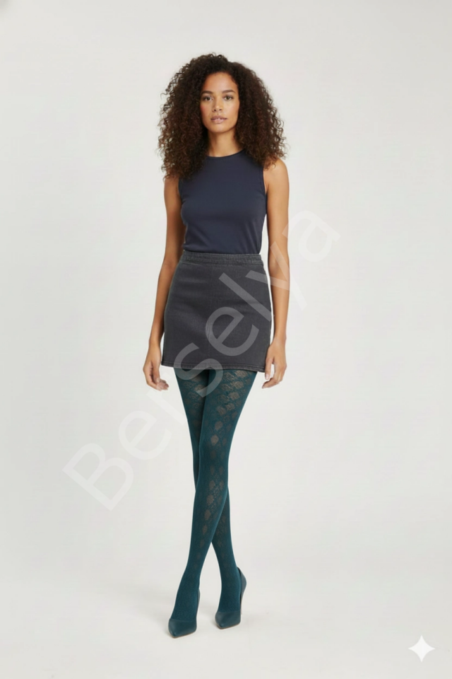 Daymod Kadın Şimal Micro File Desenli Külotlu Çorap