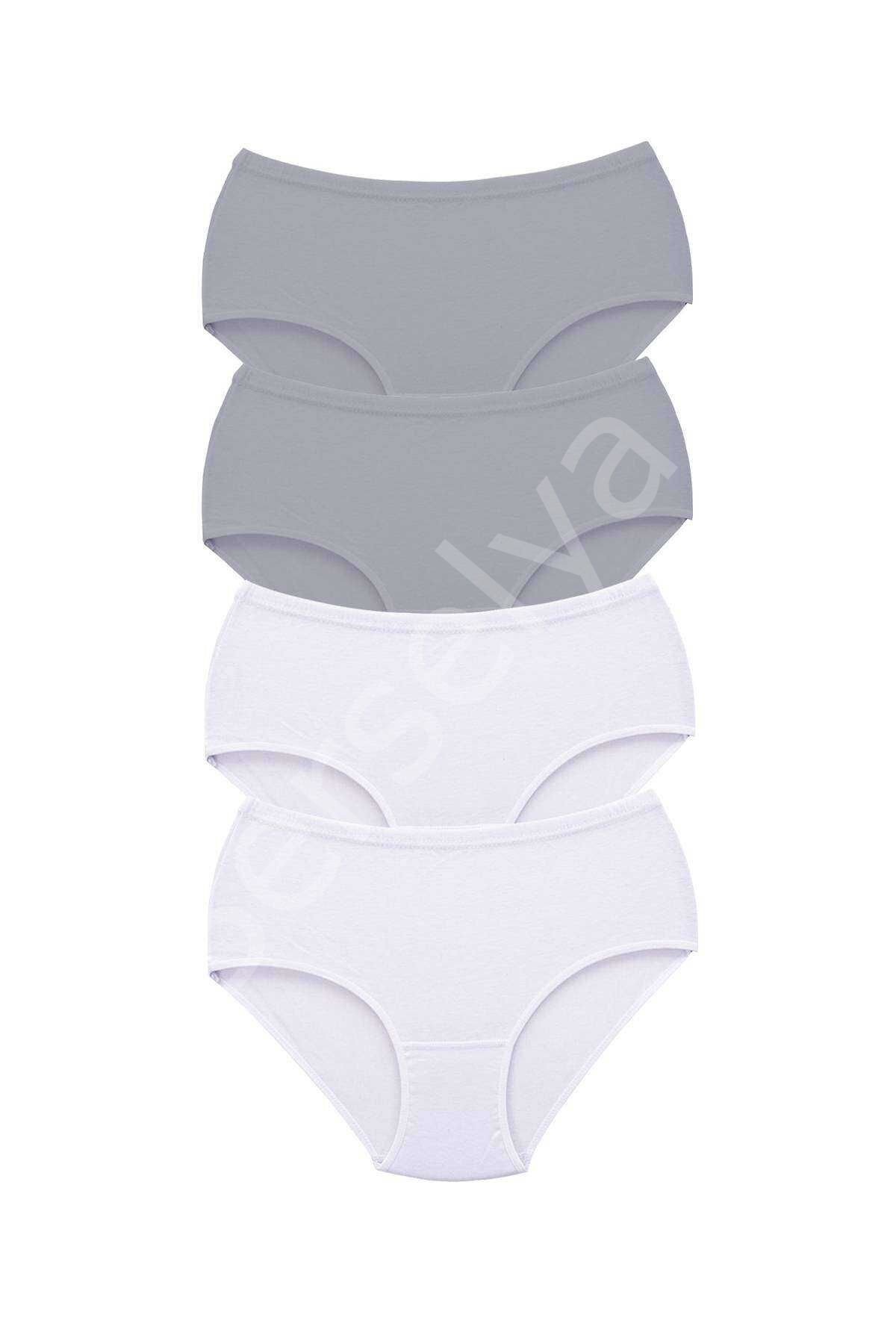 4 Adet Tutku Kadın Yüksek Bel Bato Kalın Lastik Külot S10