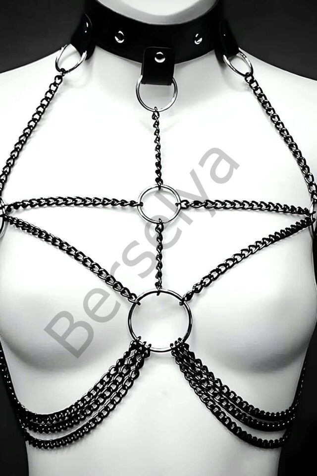 Zincirli Tasmalı Şık Harness - Brf431