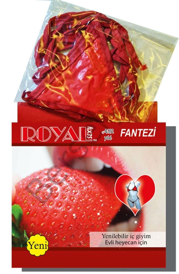 Fantezi Yenilebilir Çilek Aromalı İç Çamaşırı Takımı