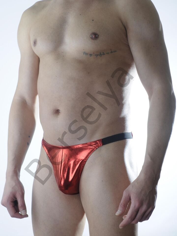 Erkek Kırmızı Lame Brazillian Slip