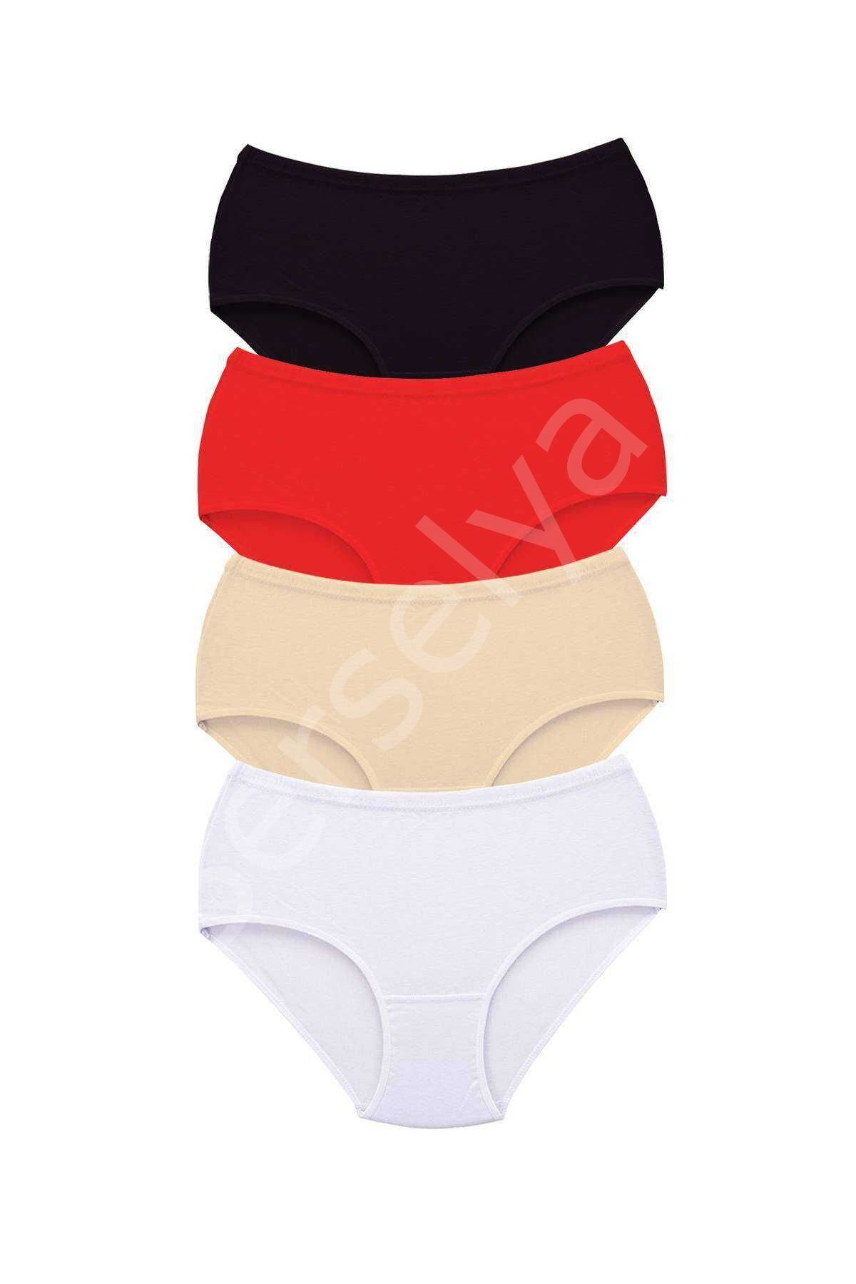 4 Adet Tutku Kadın Yüksek Bel Bato Kalın Lastik Külot S12