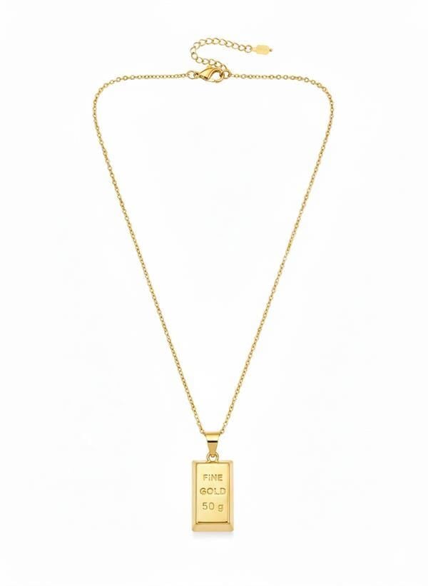 Külçe Altın Kolye - Küçük Boy - Altın