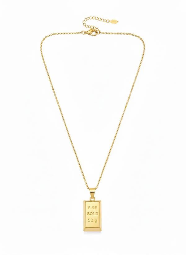 Külçe Altın Kolye - Küçük Boy - Altın