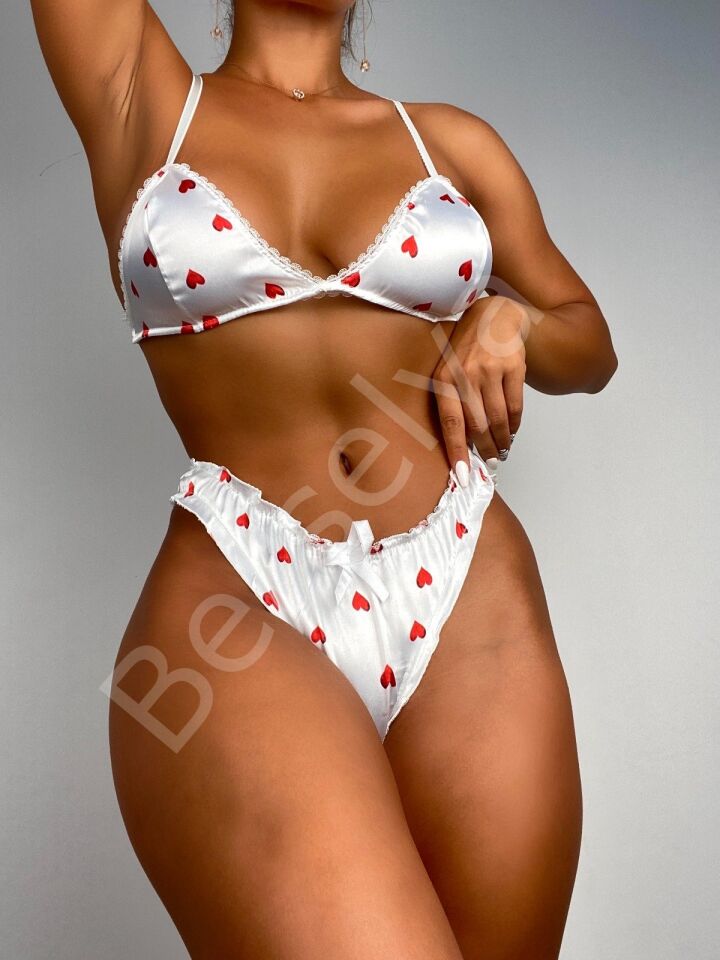 Night Light Kalpli Beyaz Sütyen Takım