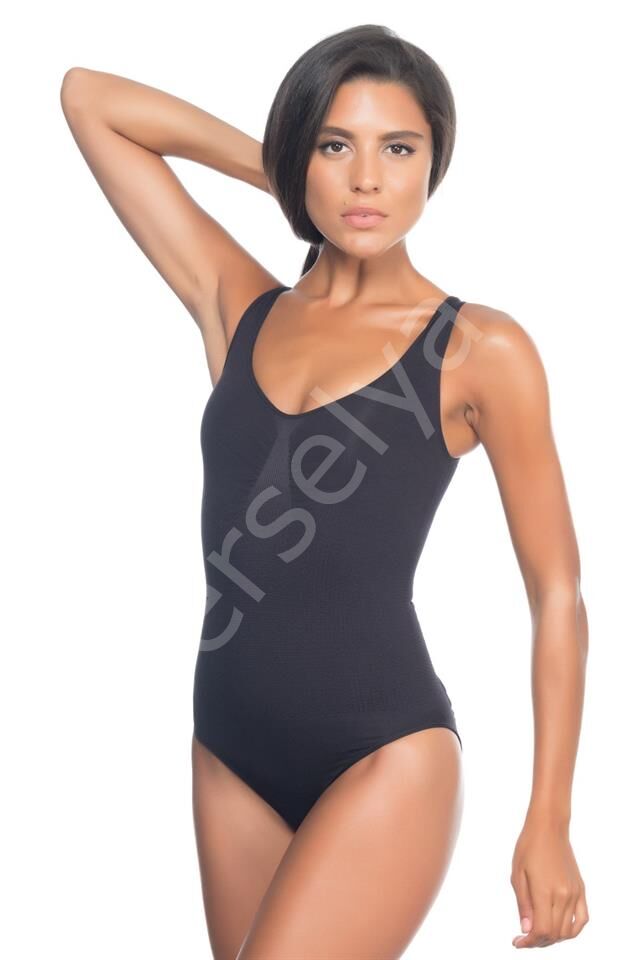 Siyah Emay 2018 Kalın Askılı Body Korse