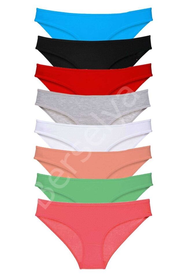 8 Adet Süper Eko Set Likralı Kadın Slip Külot Set 6