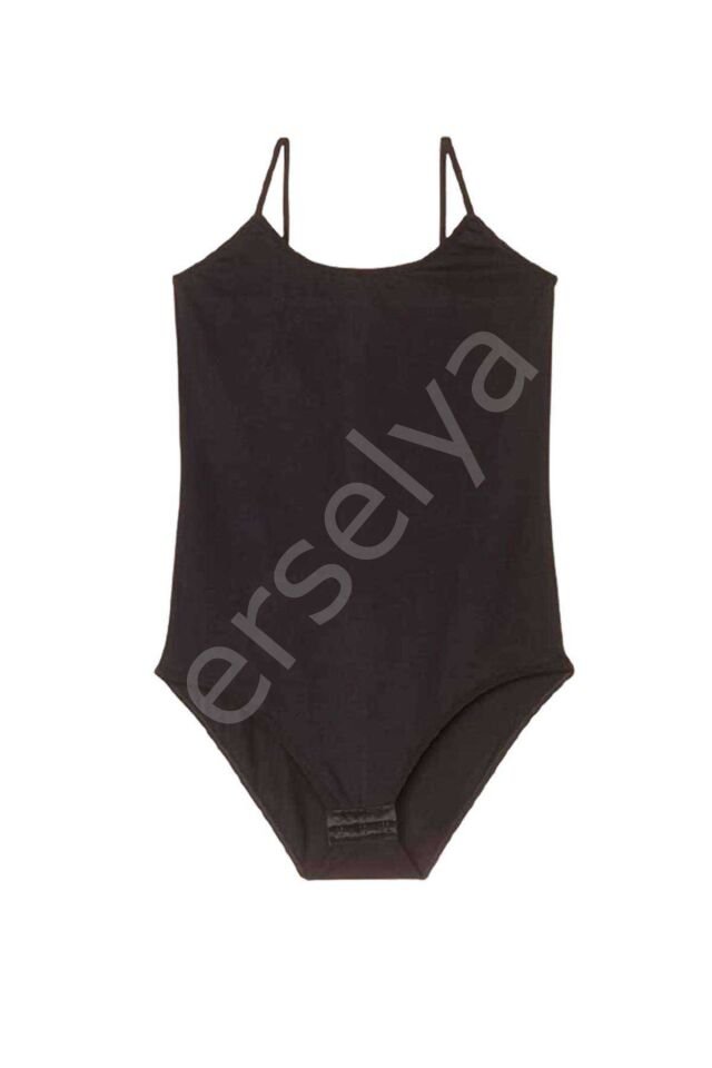 İp Askılı Kadın Çıtçıtlı Body Siyah L