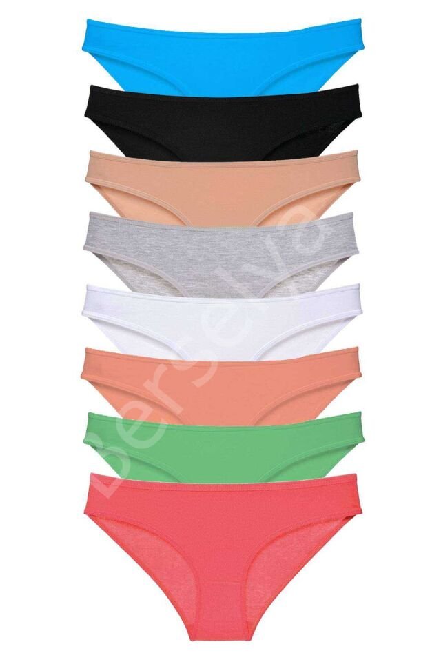 8 Adet Süper Eko Set Likralı Kadın Slip Külot Set 7