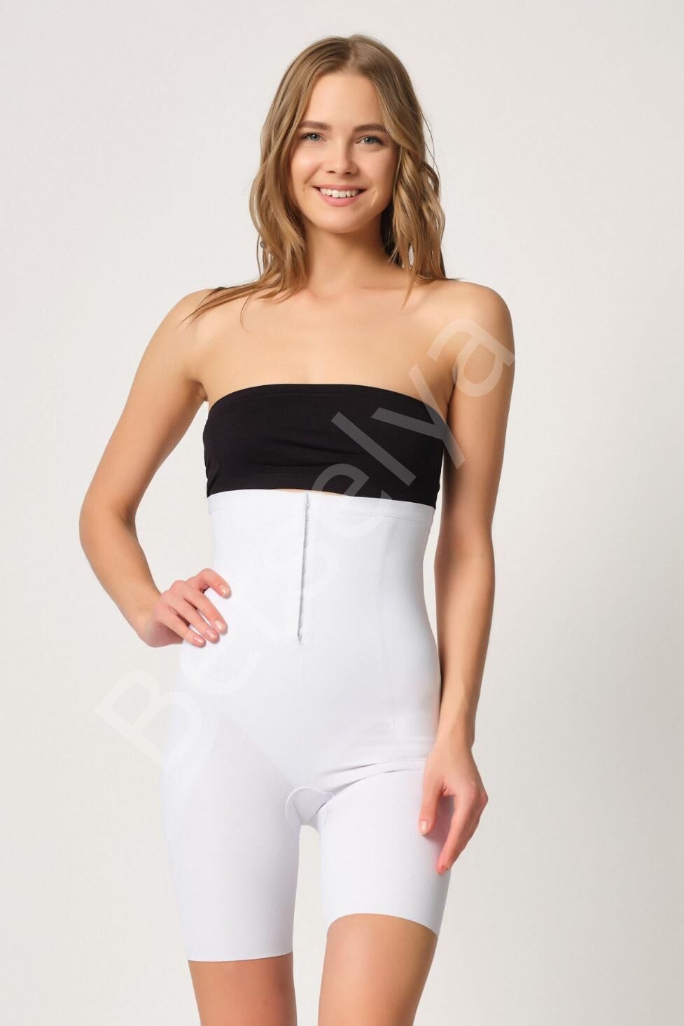 Beyaz Mı Emay 2832 Yüksek Bel Balen Destekli Agraflı Lazer Korse