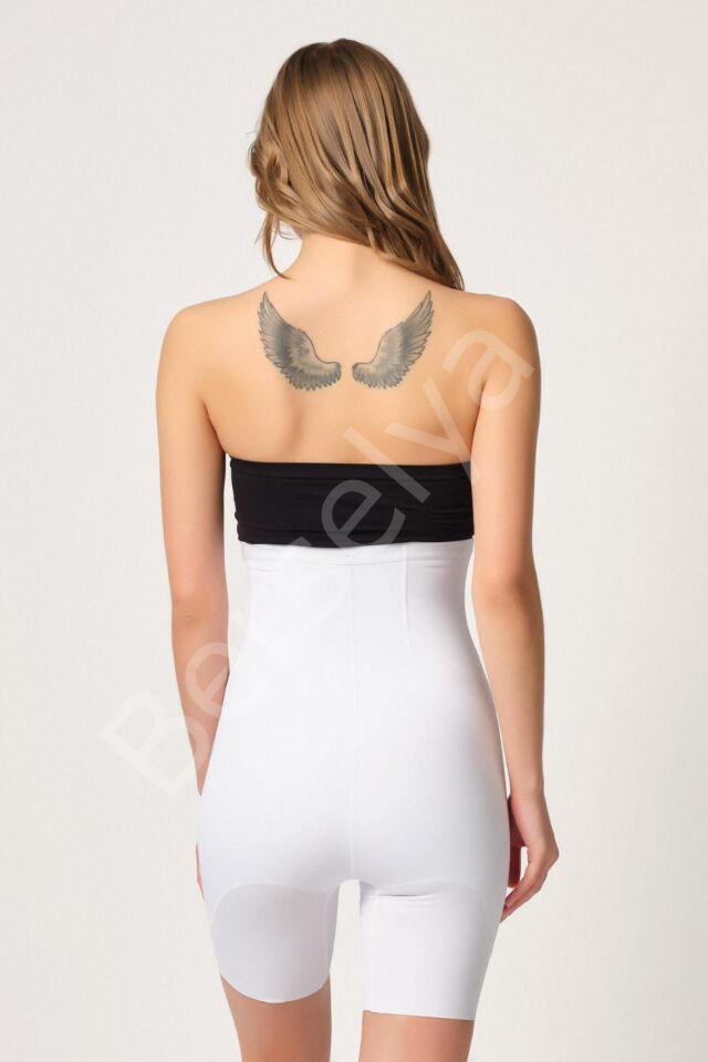 Beyaz Mı Emay 2832 Yüksek Bel Balen Destekli Agraflı Lazer Korse