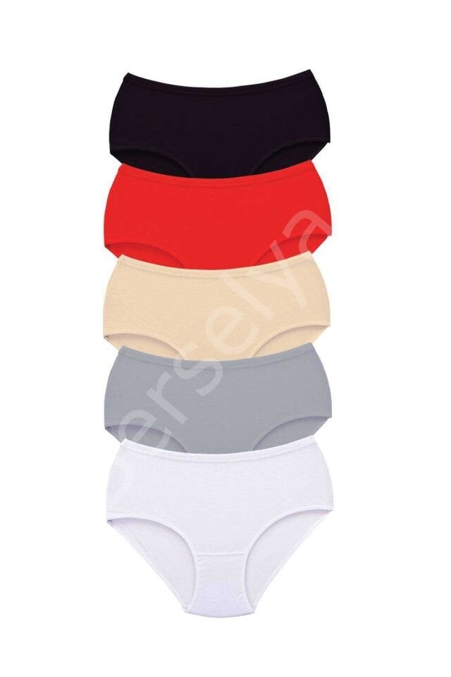 5 Adet Tutku Kadın Yüksek Bel Bato Kalın Lastik Külot S1